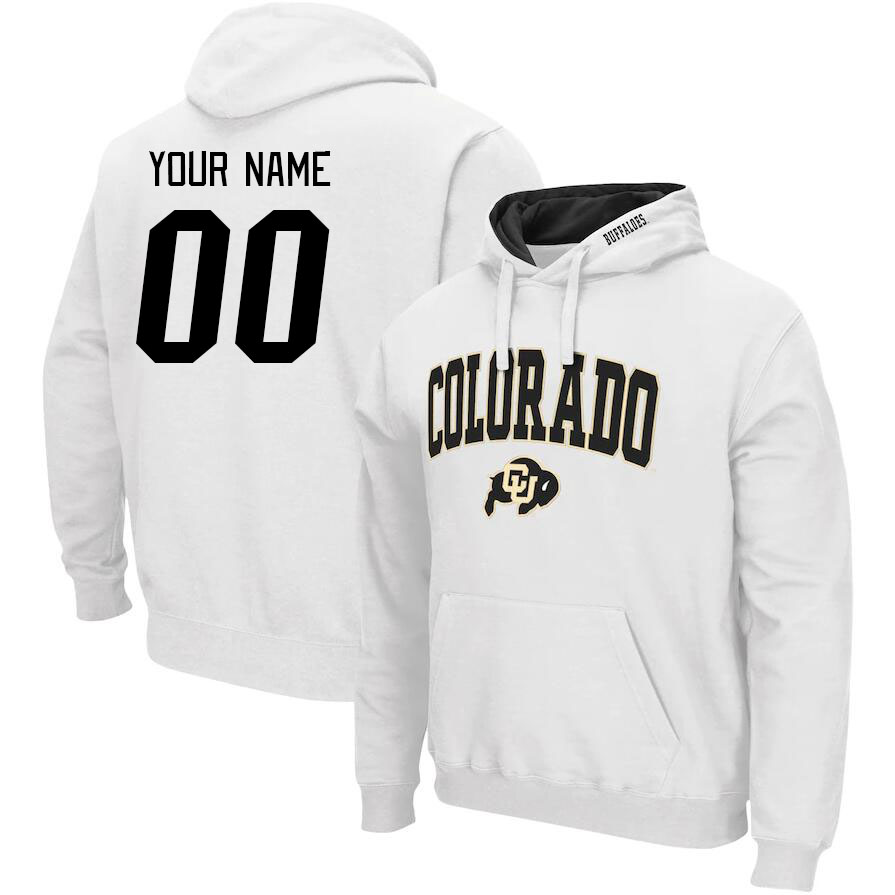 Custom Colorado Buffaloes Name And Number College Hoodie-White